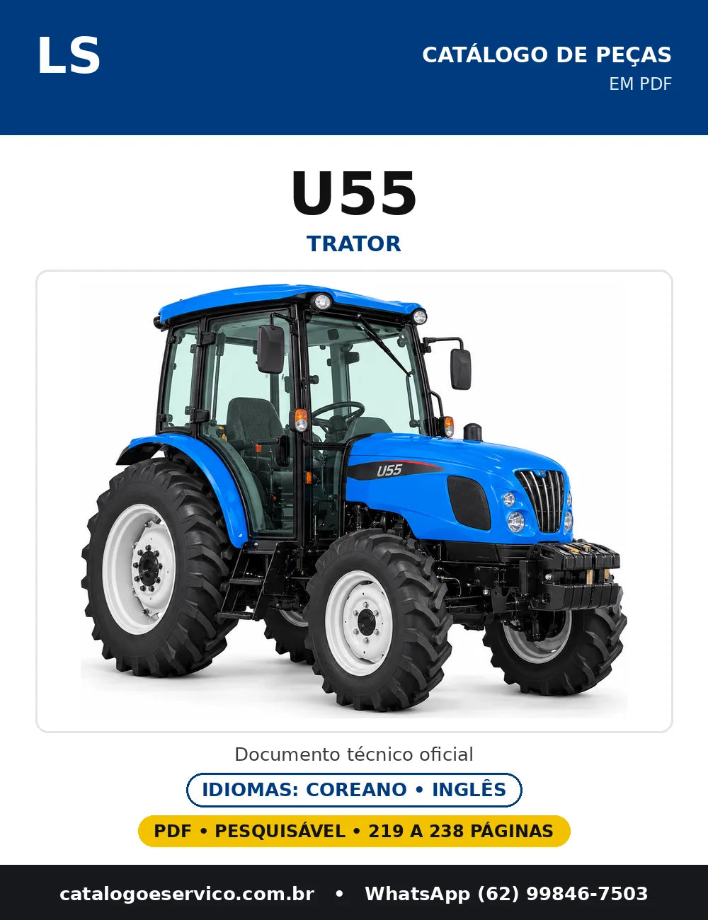Capa do catálogo de peças U55 em PDF