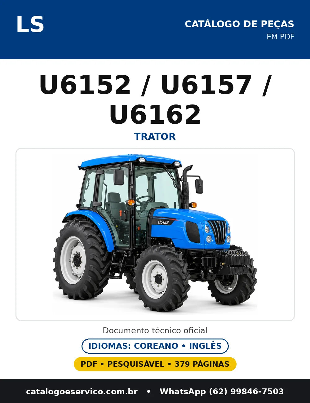 Capa do catálogo de peças U6152 / U6157 / U6162 em PDF