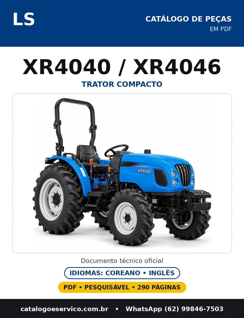 Capa do catálogo de peças XR4040 / XR4046 em PDF