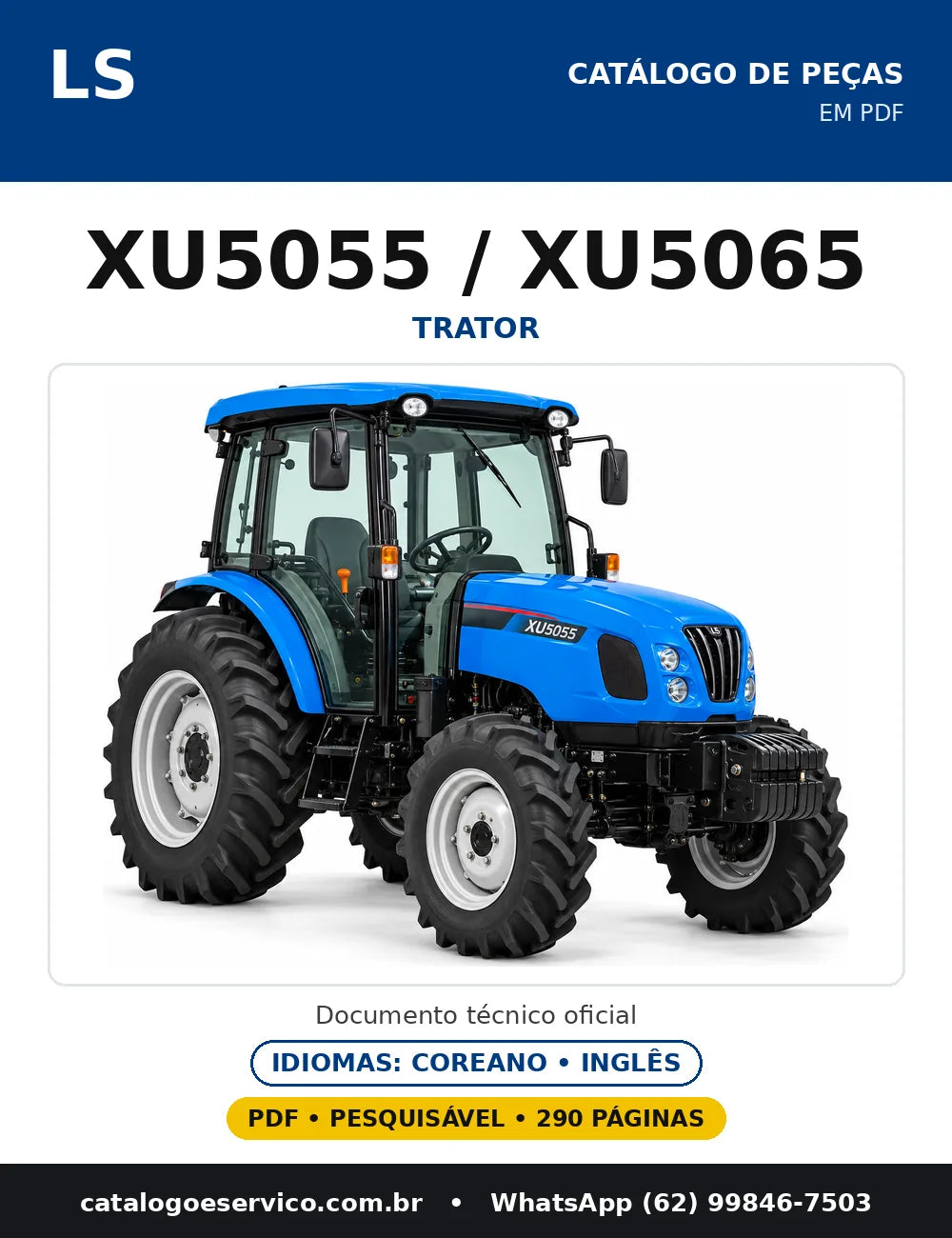 Capa do catálogo de peças XU5055 / XU5065 em PDF