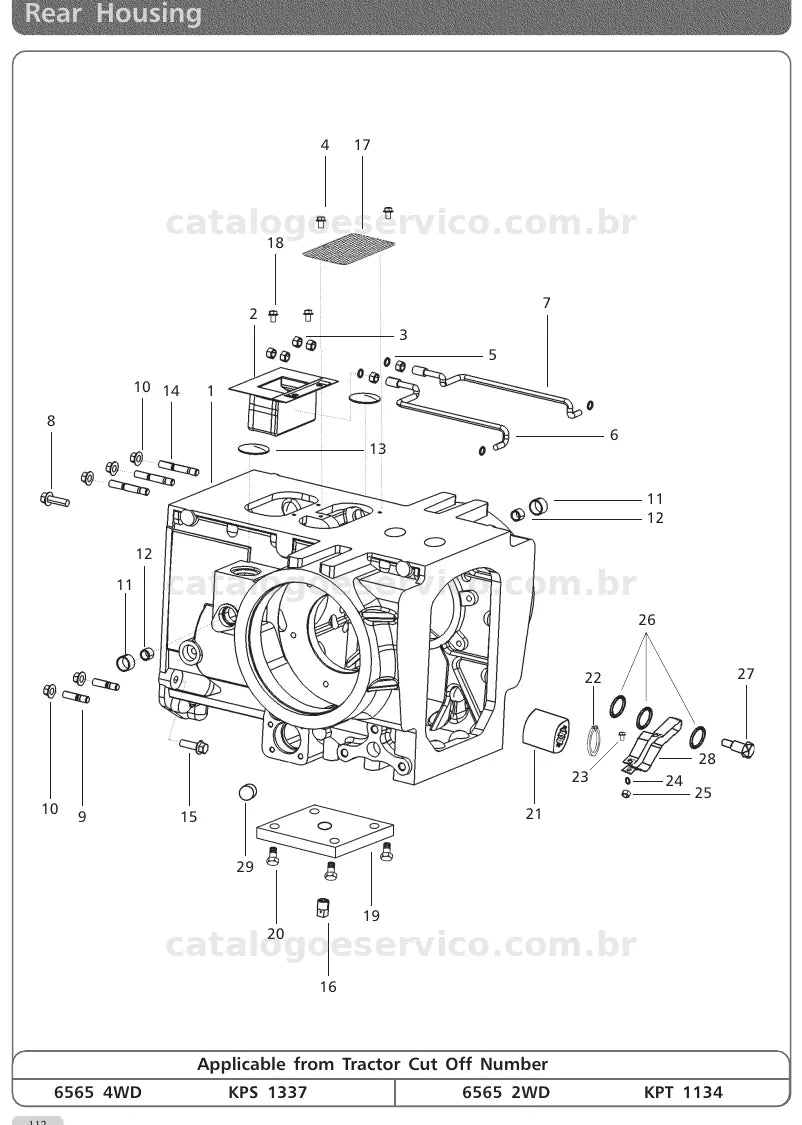 Vista explodida do catálogo de peças Arjun International 6565 DI — exemplo 3