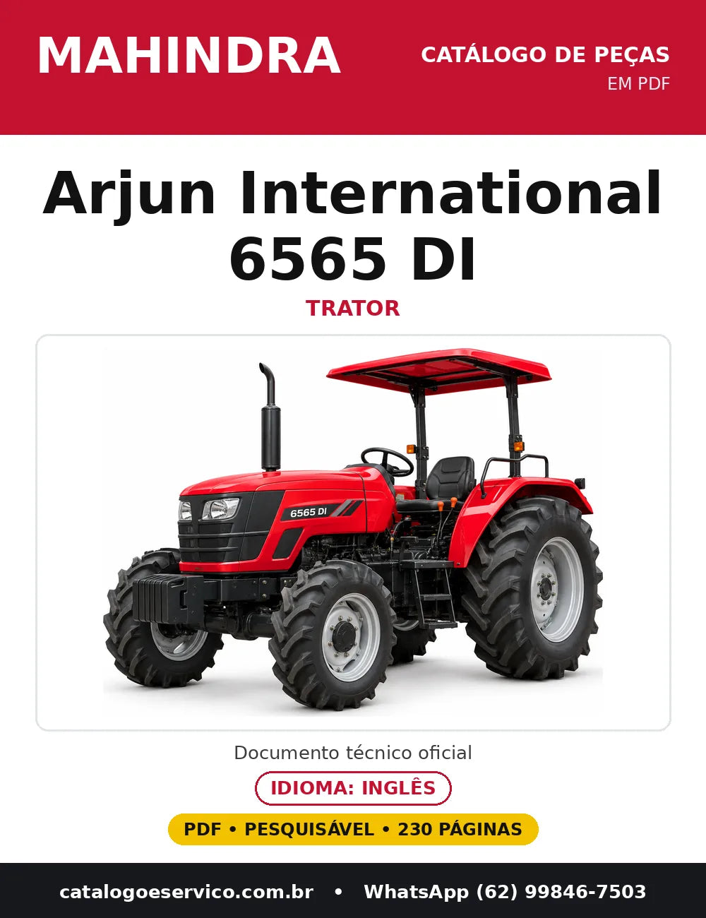 Capa do catálogo de peças Arjun International 6565 DI em PDF