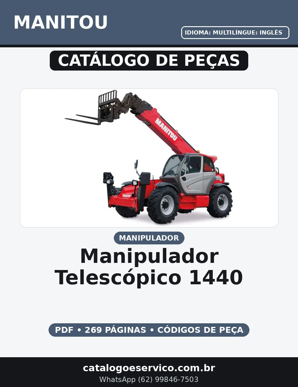 CATALOGO DE PEÇAS   MANIPULADOR TELESCÓPICO 1440 MANITOU — capa do catálogo de peças