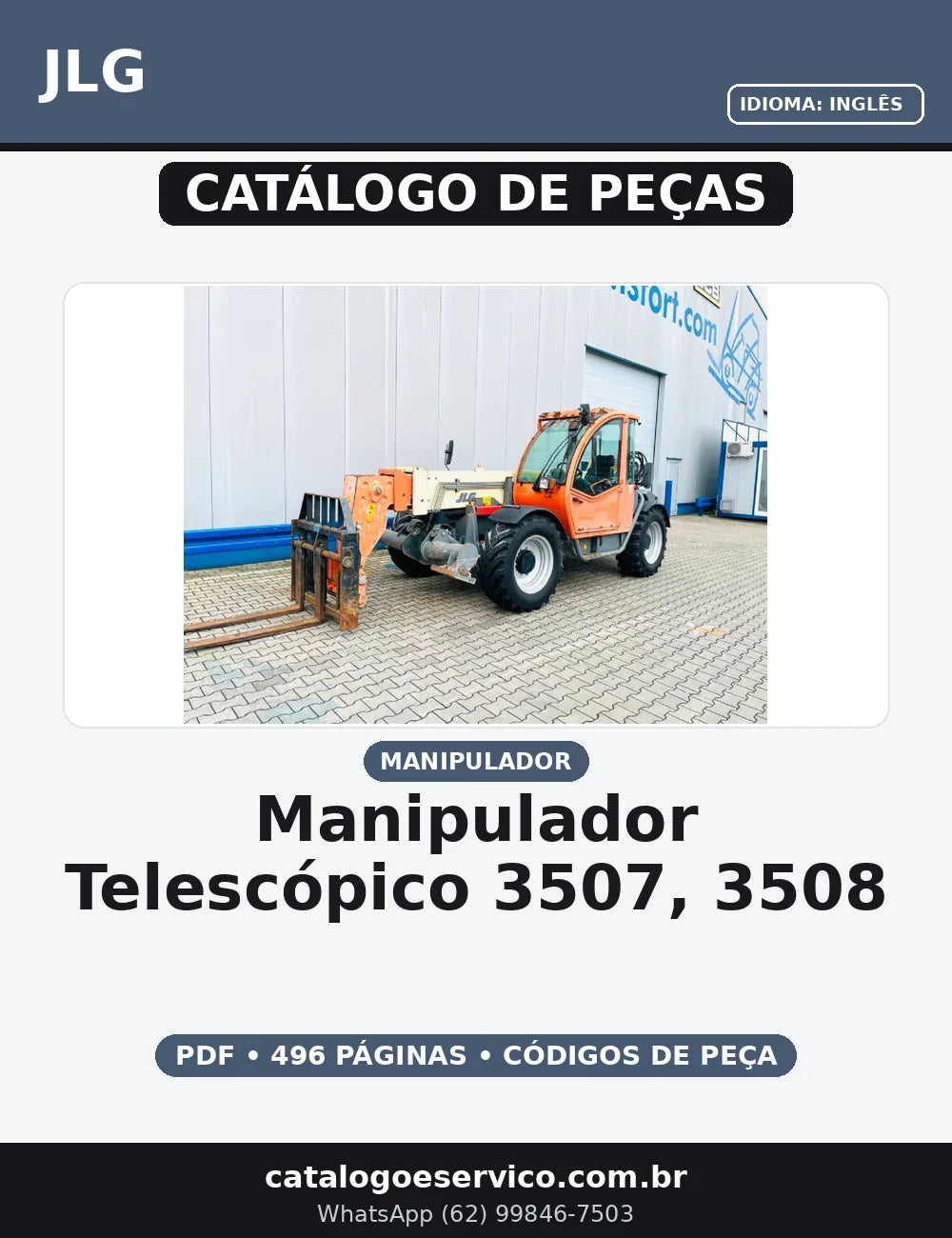 CATALOGO DE PEÇAS MANIPULADOR TELESCÓPICO - 3507, 3508 3509, 3512, 3513, 4007 4008, 4009 4012, 4013 JLG — capa do catálogo de peças