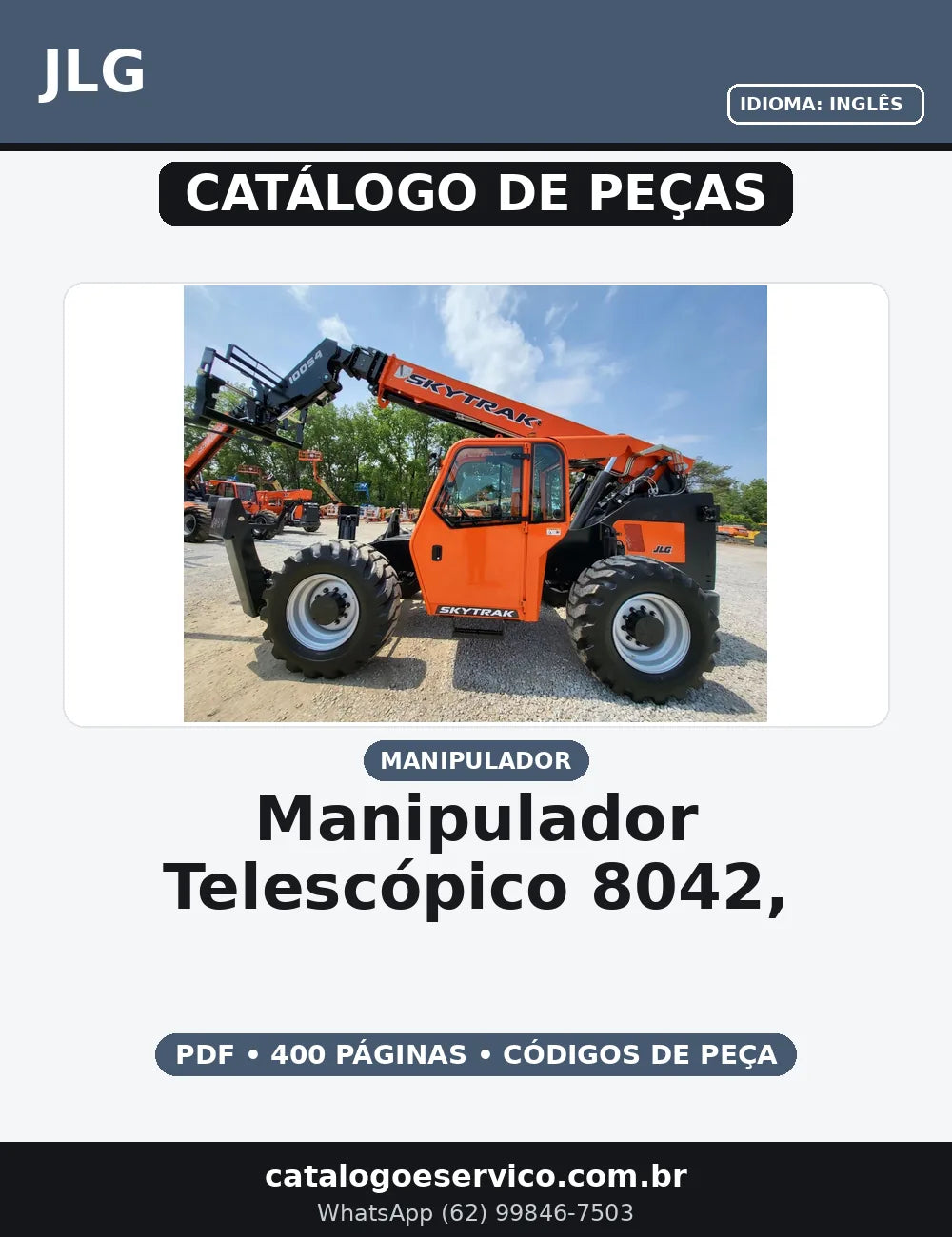 CATALOGO DE PEÇAS MANIPULADOR TELESCÓPICO 8042, 10042 E 10054 JLG — capa do catálogo de peças