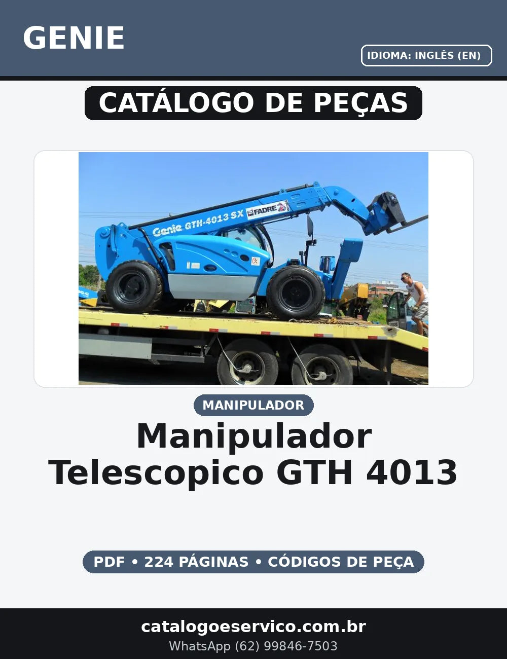 CATALOGO DE PEÇAS MANIPULADOR TELESCOPICO GTH-4013 SX GENIE — capa do catálogo de peças