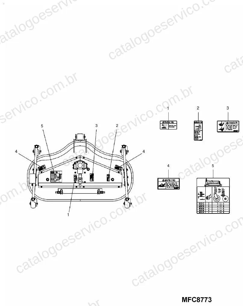 Vista explodida do Catálogo de Peças Massey Ferguson MF 2315 (54") — exemplo 1