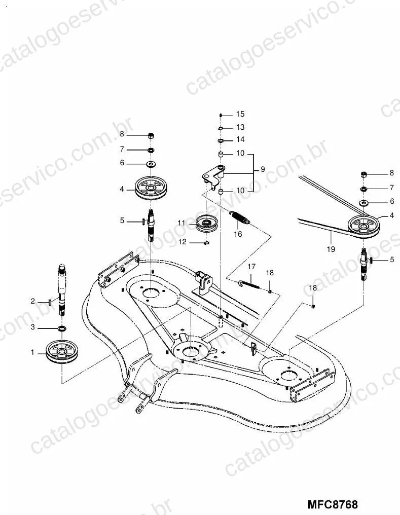 Vista explodida do Catálogo de Peças Massey Ferguson MF 2315 (54") — exemplo 2
