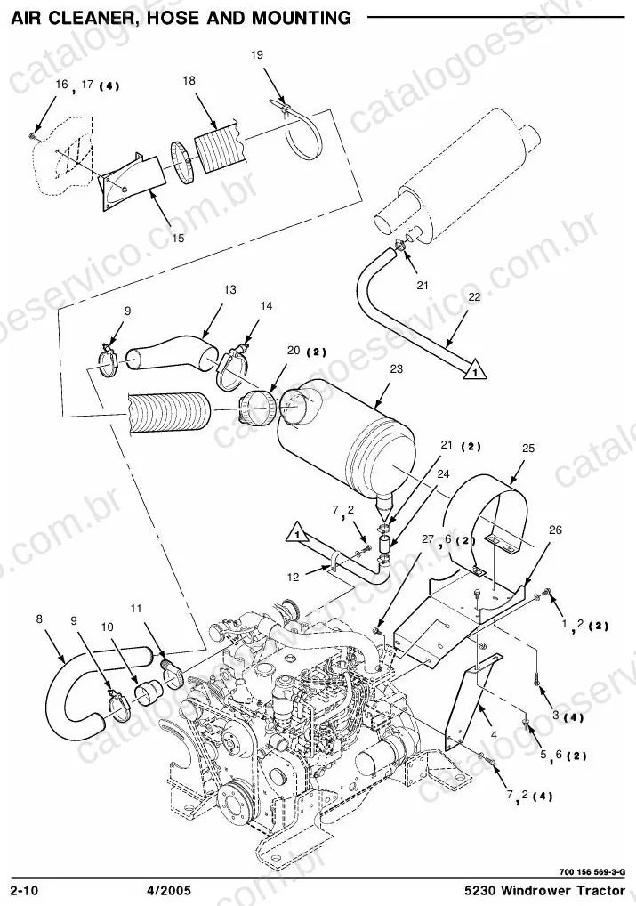 Vista explodida do Catálogo de Peças Massey Ferguson MF 5230 — exemplo 3