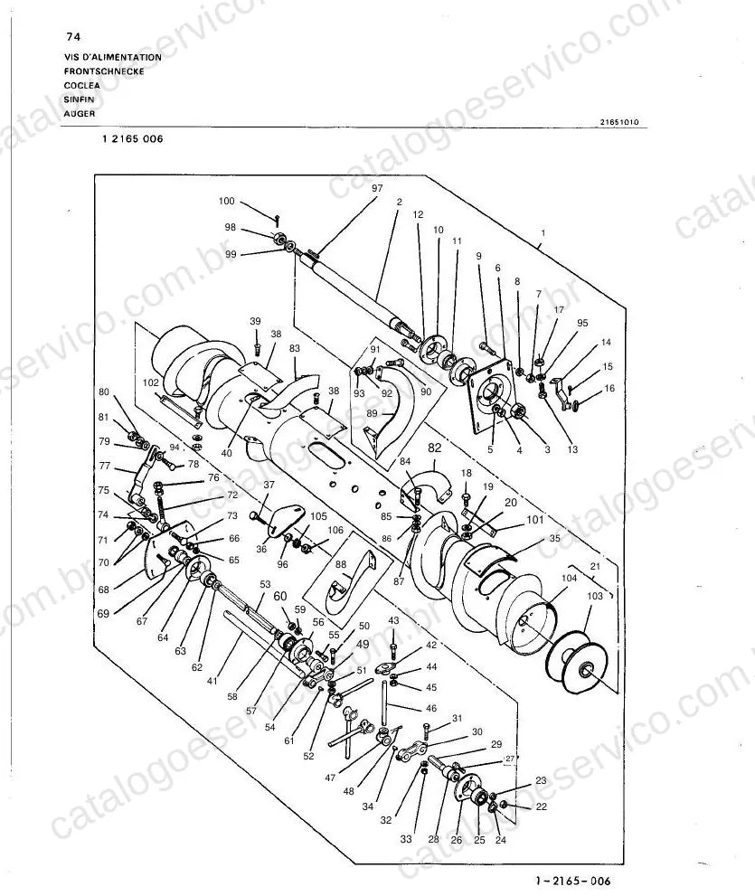 Vista explodida do Catálogo de Peças Massey Ferguson MF 700/800 (suplemento) — exemplo 1