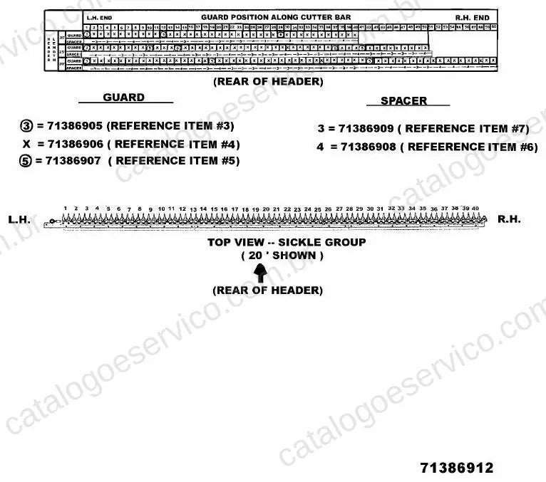 Vista explodida do Catálogo de Peças Massey Ferguson MF 7000/8000 — exemplo 4