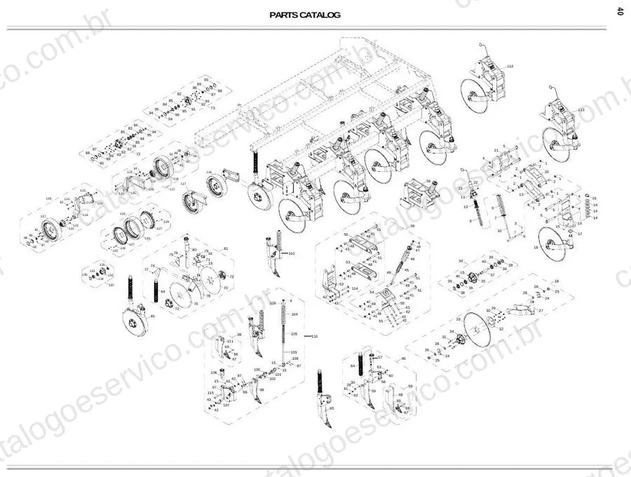 Vista explodida do Catálogo de Peças Massey Ferguson MF 709/711/712/713/715 — exemplo 4
