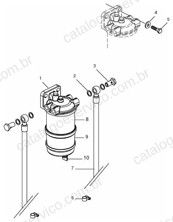 Vista explodida do Catálogo de Peças Massey Ferguson MF 800/804 (China) — exemplo 2