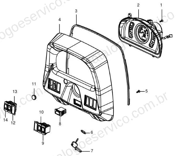 Vista explodida do Catálogo de Peças Massey Ferguson MF 800/804 (China) — exemplo 3