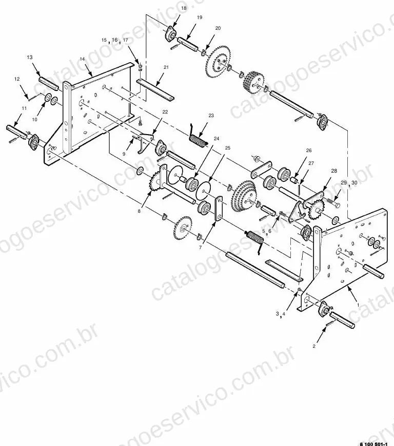 Vista explodida do Catálogo de Peças Massey Ferguson MF 8104 a 8138 — exemplo 1