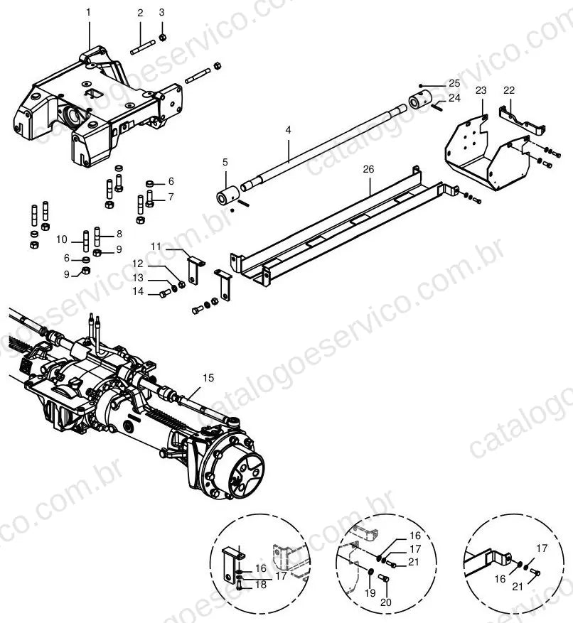 Vista explodida do Catálogo de Peças Massey Ferguson MF 900/904 (China) — exemplo 2