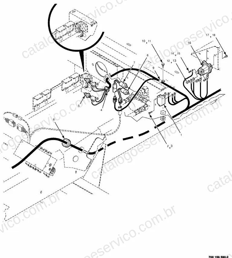 Vista explodida do Catálogo de Peças Massey Ferguson MF 9220 — exemplo 1