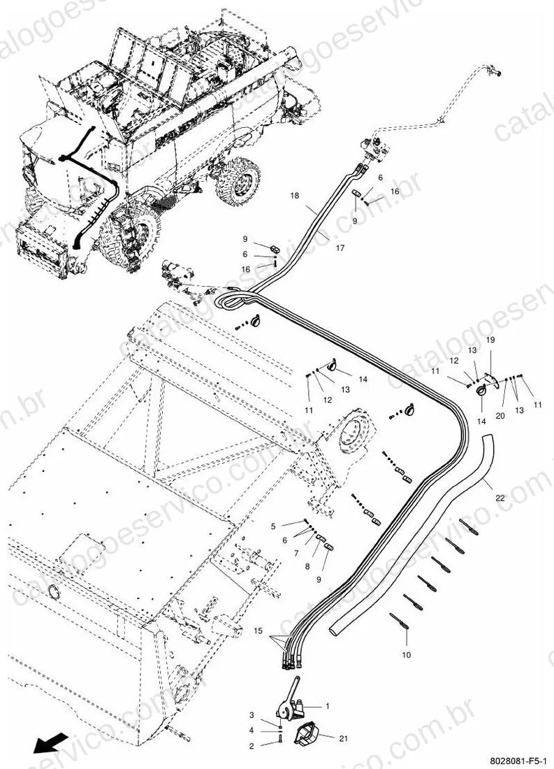 Vista explodida do Catálogo de Peças Massey Ferguson MF 9380 Delta — exemplo 1