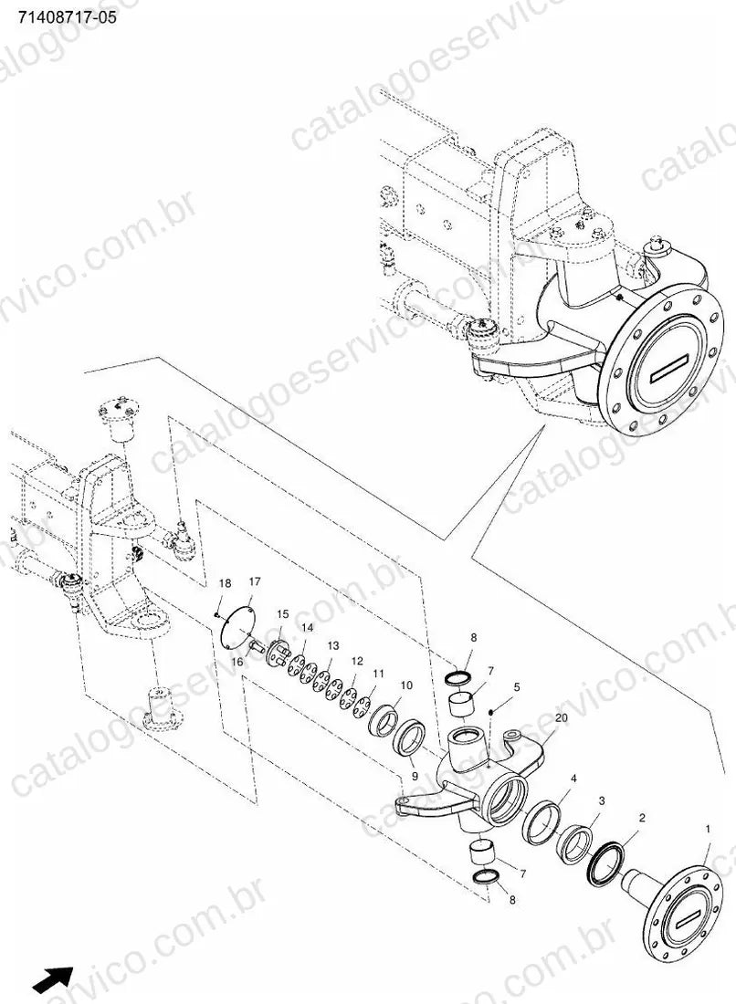 Vista explodida do Catálogo de Peças Massey Ferguson MF 9540 — exemplo 1
