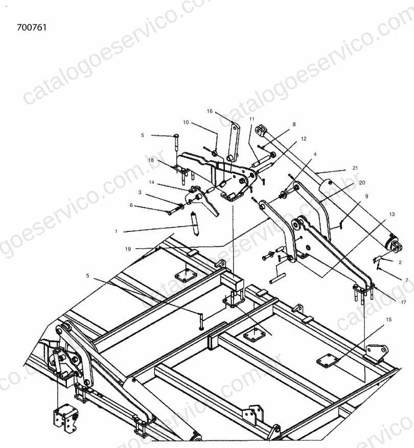 Vista explodida do Catálogo de Peças Massey Ferguson MF 9750-50/9750-60 — exemplo 1