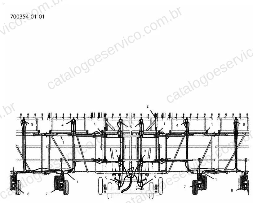 Vista explodida do Catálogo de Peças Massey Ferguson MF 9750-50/9750-60 — exemplo 2