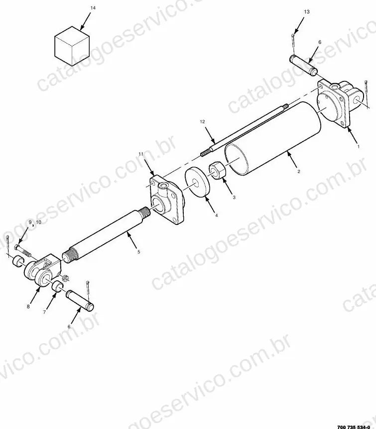 Vista explodida do Catálogo de Peças Massey Ferguson MF 9776/9792 — exemplo 1