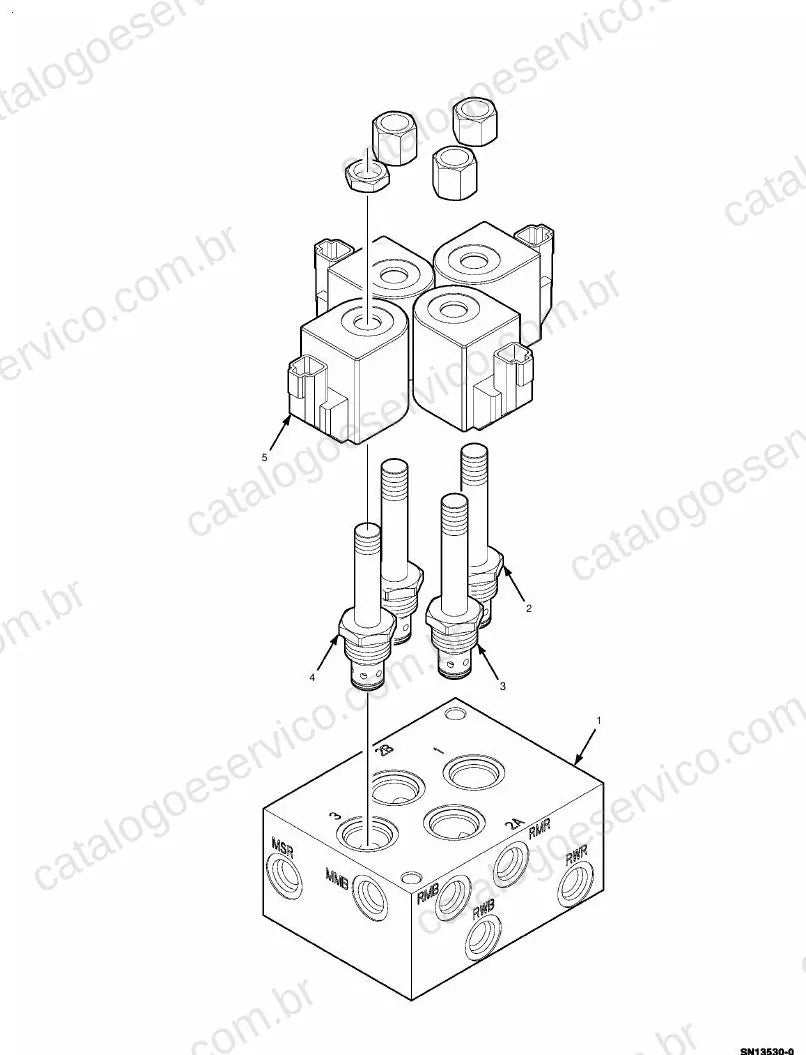 Vista explodida do Catálogo de Peças Massey Ferguson MF 9816/9824 — exemplo 2