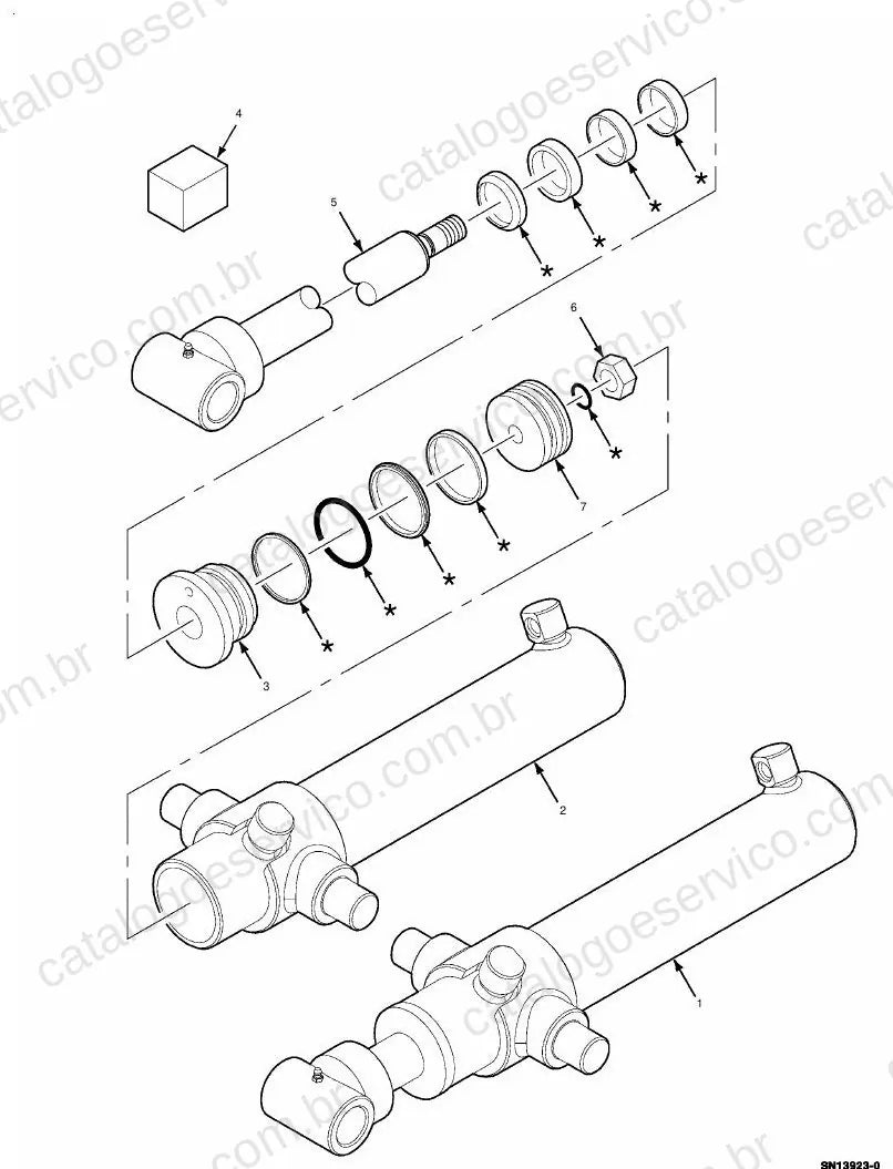 Vista explodida do Catálogo de Peças Massey Ferguson MF 9816/9824 — exemplo 3