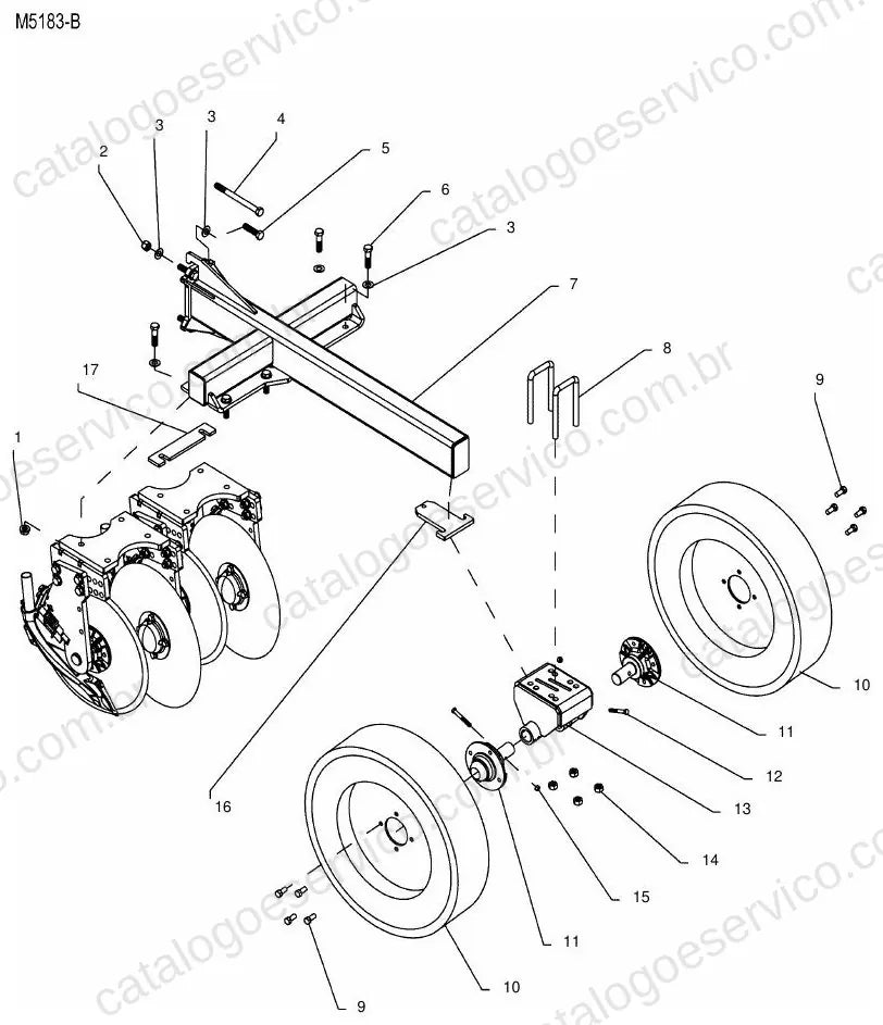 Vista explodida do Catálogo de Peças Massey Ferguson MF 9830-30 NT — exemplo 4