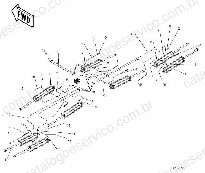 Vista explodida do Catálogo de Peças Massey Ferguson MF 9830/9850 — exemplo 1