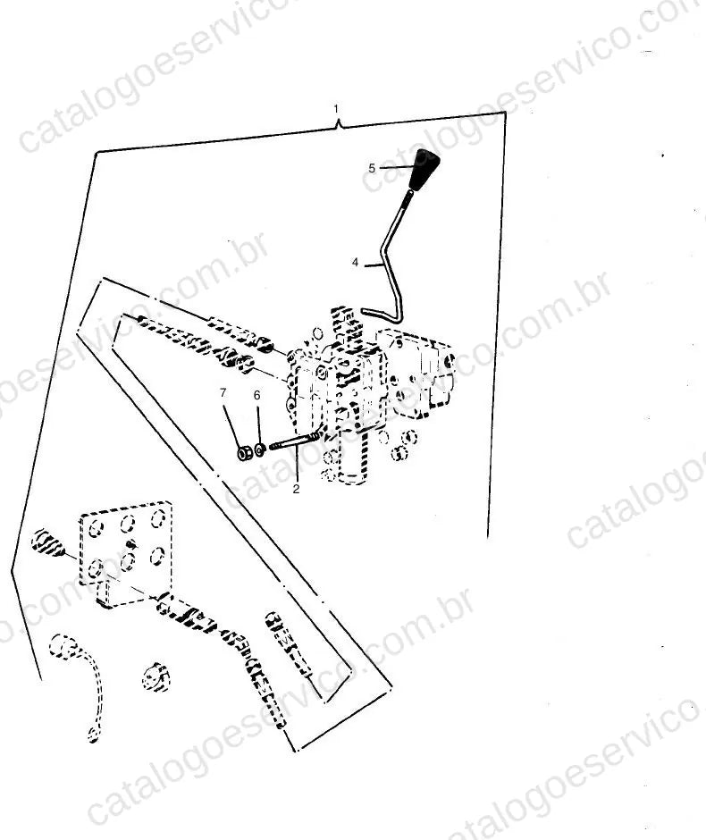 Vista explodida do Catálogo de Peças Massey Ferguson Acessórios MF Série 1000 — exemplo 3