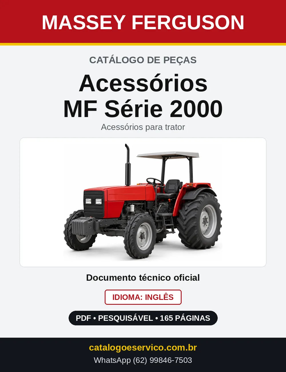 Capa do Catálogo de Peças Massey Ferguson Acessórios MF Série 2000 — Acessórios para trator