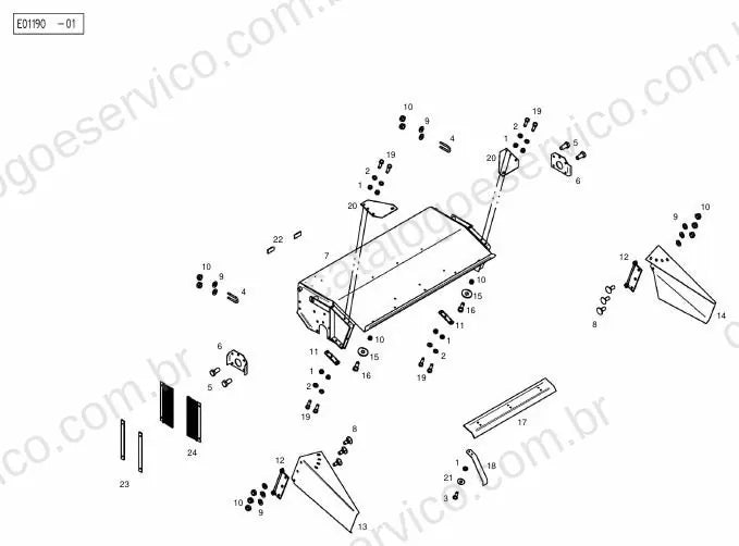 Vista explodida do Catálogo de Peças Massey Ferguson KC 204 — exemplo 1