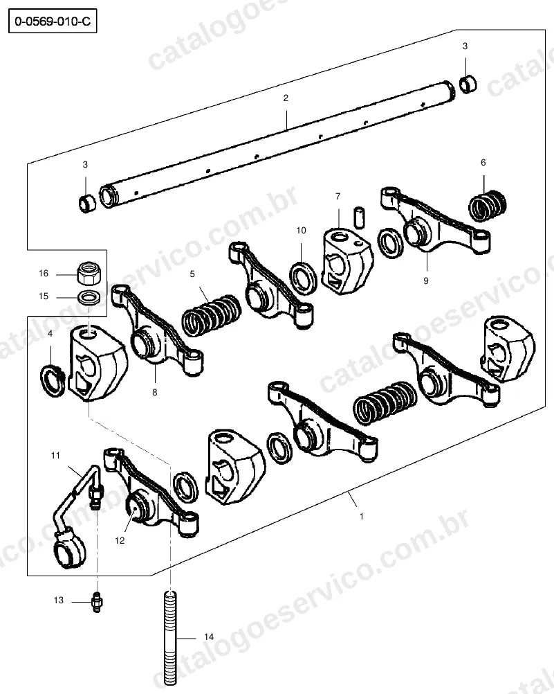 Vista explodida do catálogo de peças Massey Ferguson MF 2605 — figura 1