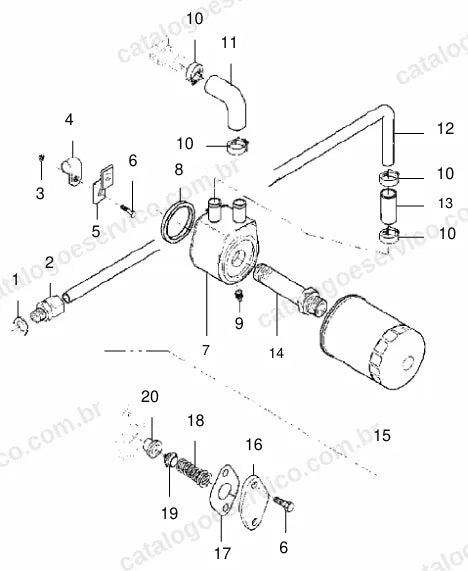 Vista explodida do catálogo de peças Massey Ferguson MF 2695 — figura 1