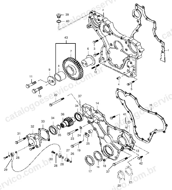 Vista explodida do catálogo de peças Massey Ferguson MF 4299 — figura 1
