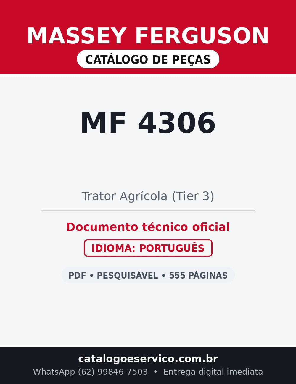 Catálogo de Peças Massey Ferguson MF 4306 — Trator Tier 3