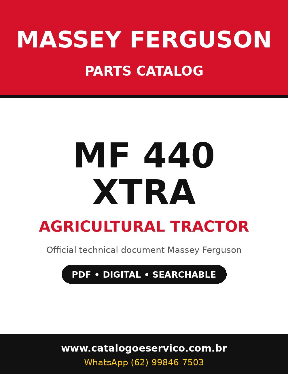 Catálogo de Peças Massey Ferguson - MF 440 XTRA - Trator Agrícola (Inglês)