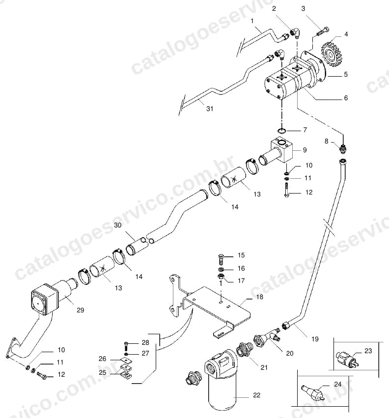 Vista explodida do catálogo de peças Massey Ferguson MF 573 — figura 4
