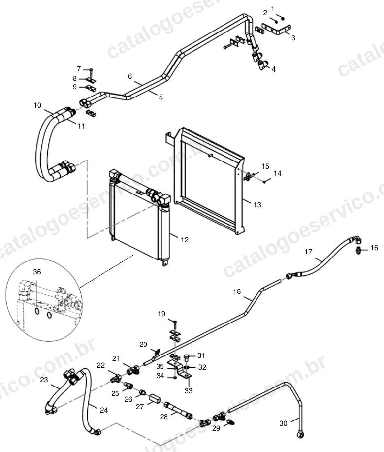 Vista explodida do catálogo de peças Massey Ferguson MF 7014 — figura 3