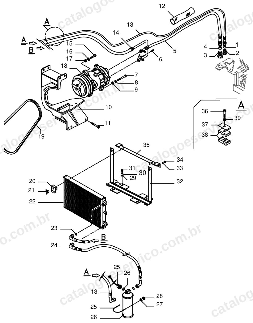 Vista explodida do catálogo de peças Massey Ferguson MF 7021 — figura 3