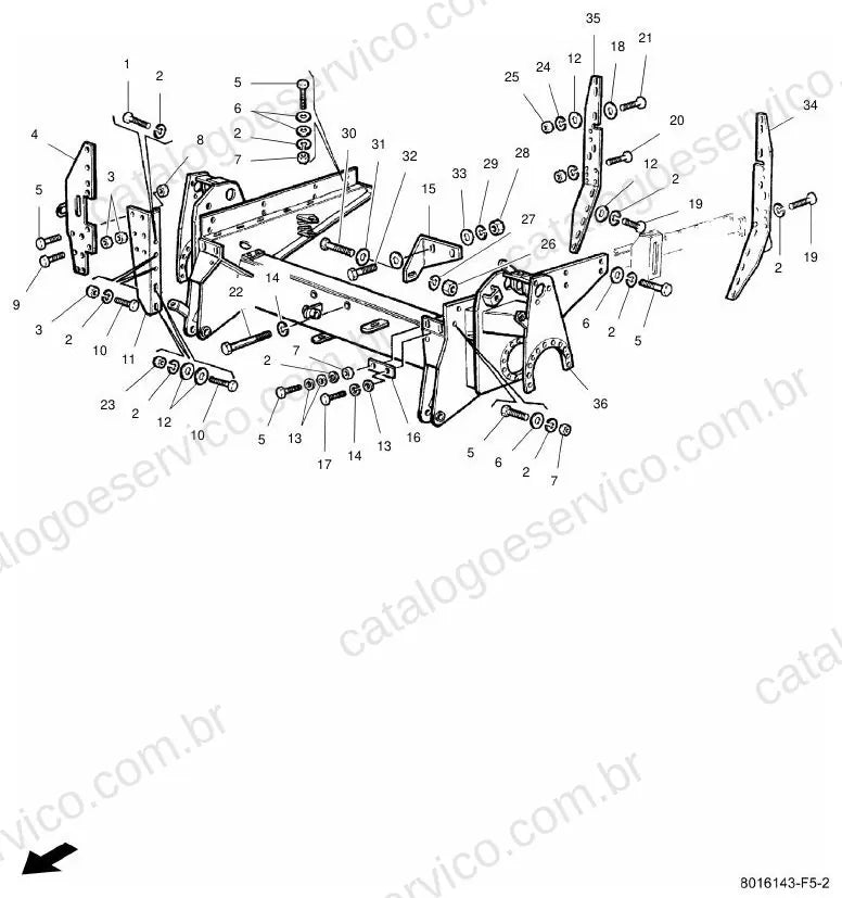Vista explodida do Catálogo de Peças Massey Ferguson MF 7260 — exemplo 1