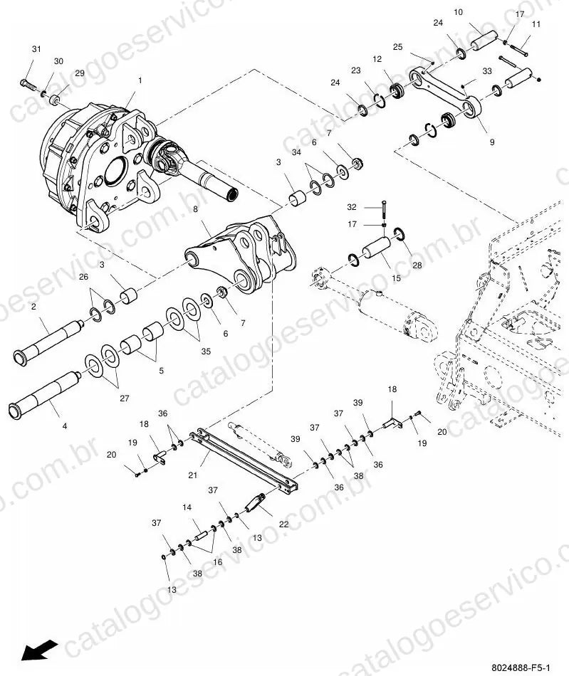 Vista explodida do Catálogo de Peças Massey Ferguson MF 7360 Beta — exemplo 1