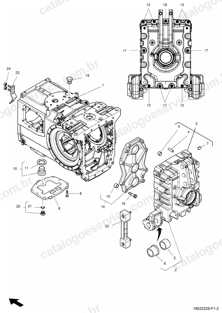 Vista explodida do catálogo de peças Massey Ferguson MF 7725 — figura 2
