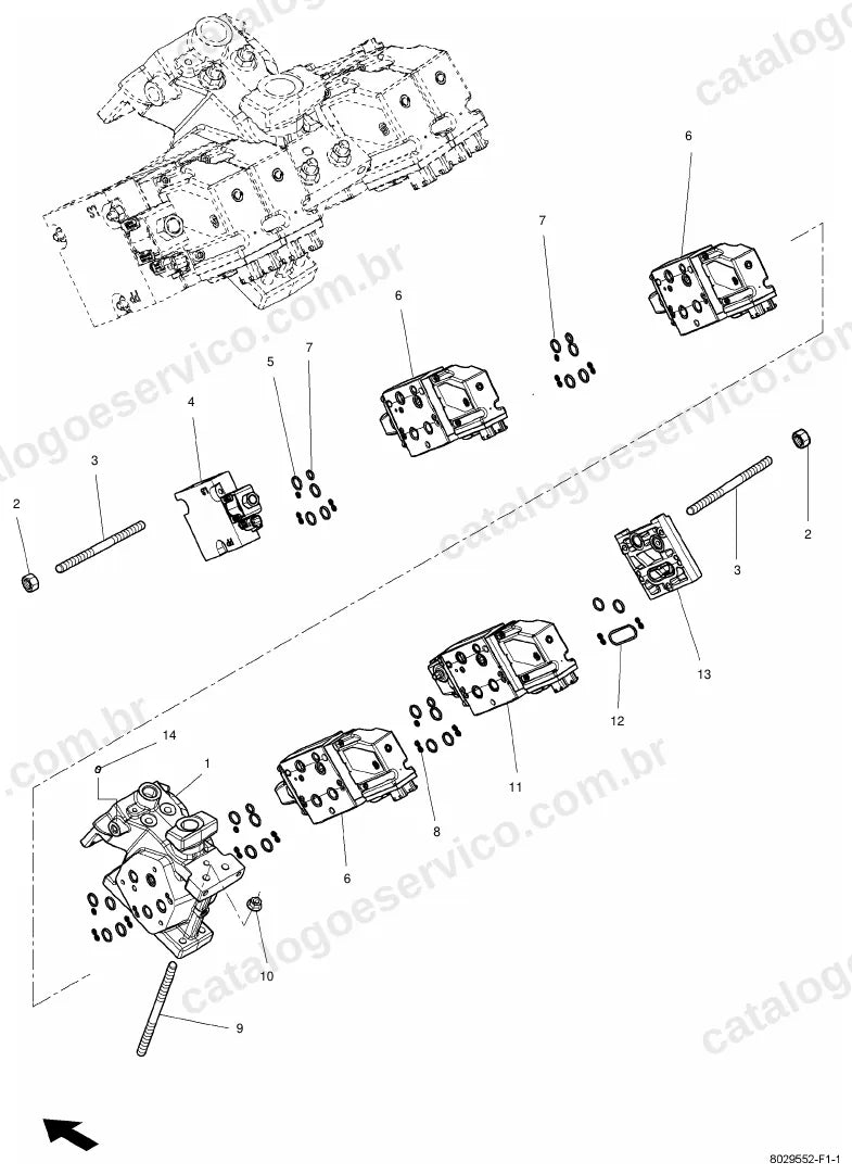 Vista explodida do catálogo de peças Massey Ferguson MF 7725 — figura 3