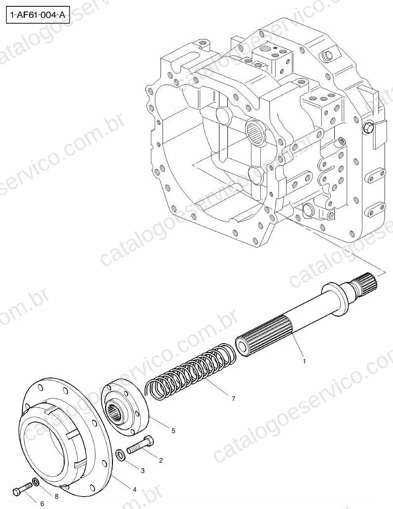 Vista explodida do Catálogo de Peças Massey Ferguson MF 8180 — exemplo 1