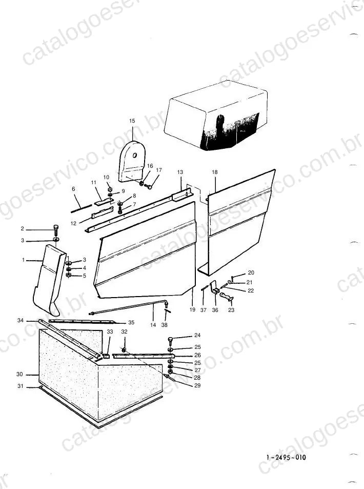 Vista explodida do Catálogo de Peças Massey Ferguson MF 830/835 — exemplo 2