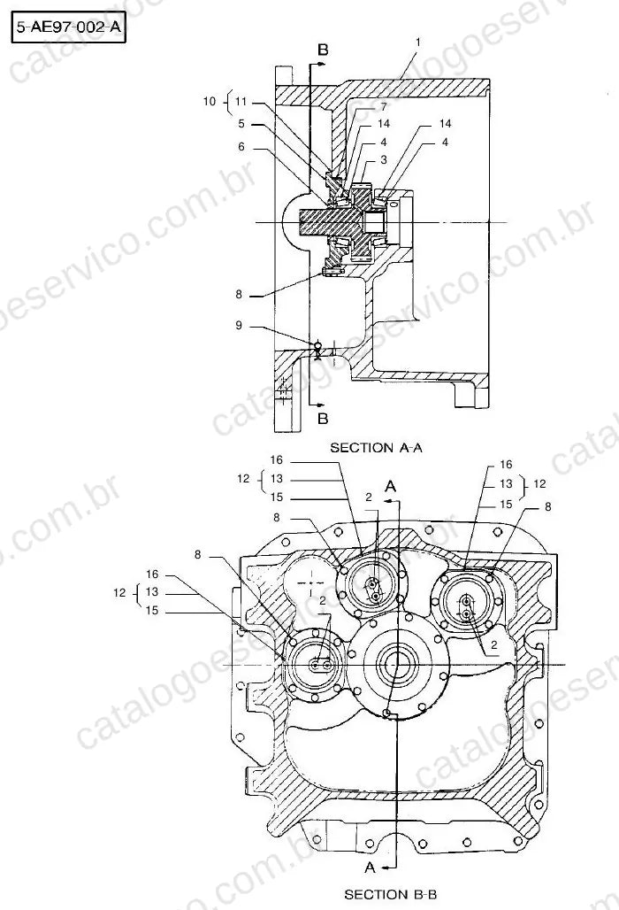 Vista explodida do Catálogo de Peças Massey Ferguson MF 9240 — exemplo 1