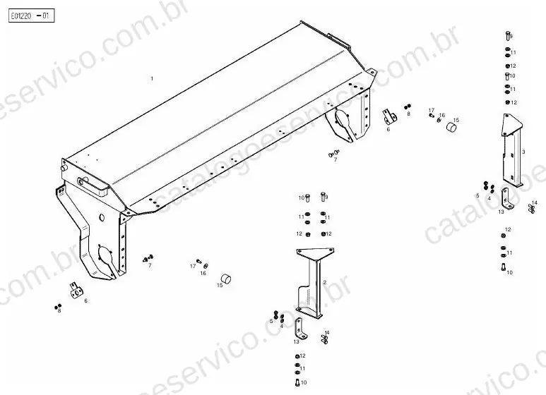 Vista explodida do Catálogo de Peças Massey Ferguson RC 255 — exemplo 2