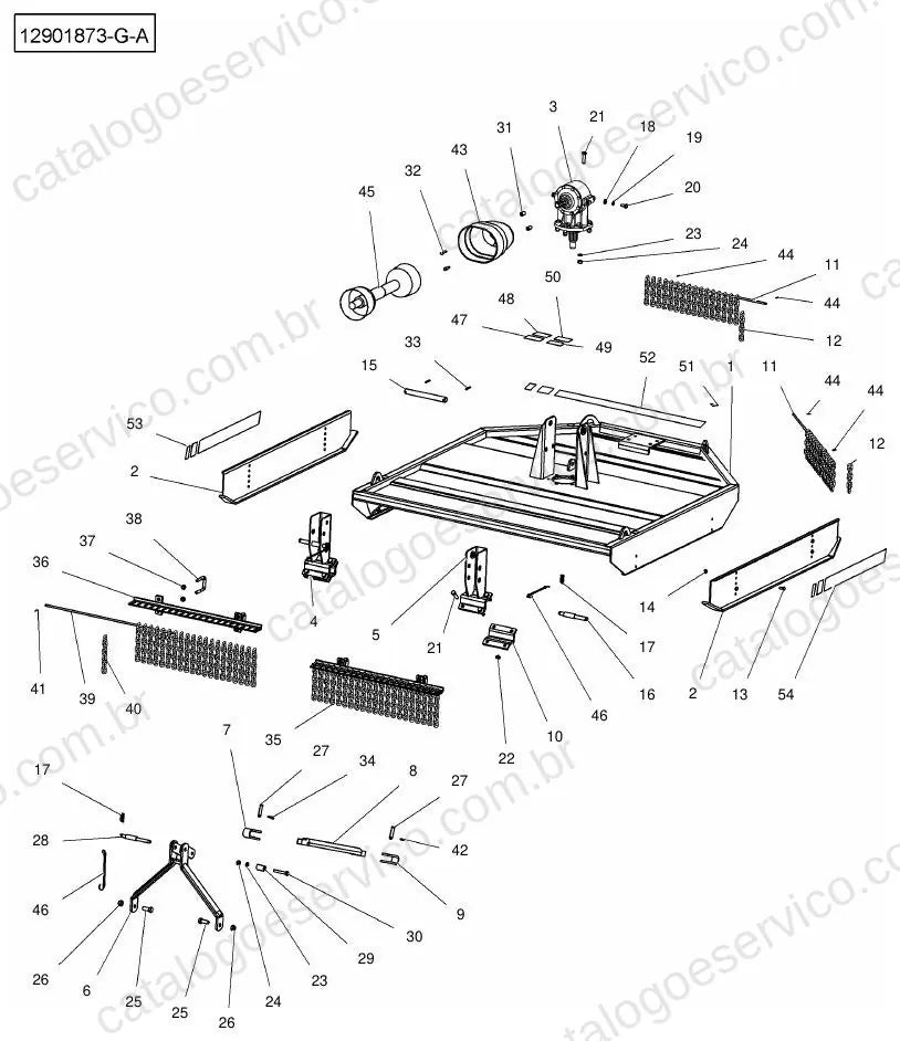 Vista explodida do Catálogo de Peças Massey Ferguson RC180 — exemplo 1